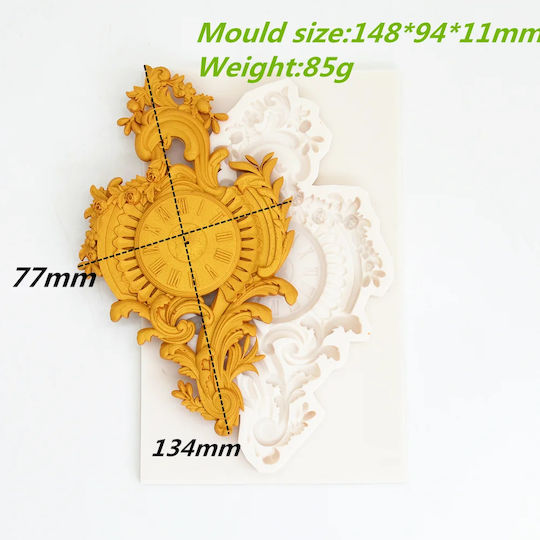 Silicone Mold Clock Design 14.8x9.4x1.1cm