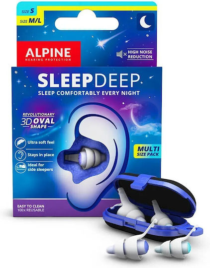 Alpine Sleepdeep Silicone Earplugs White 2pcs