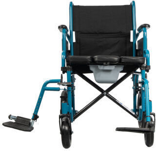 Mobiak Aegeus Wheelchair 12" Bathroom Folding 44cm Blue