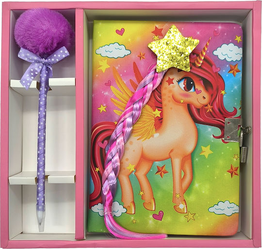Gift-Me Notebook with Lock and Pen Holder Multicolour