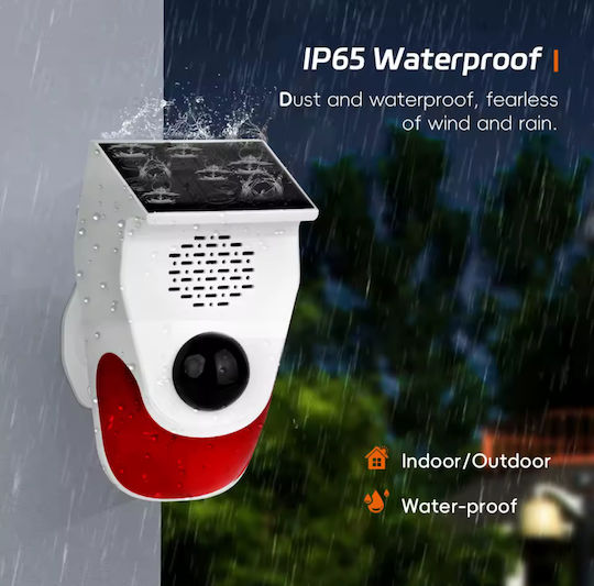 Wireless Alarm Siren Battery Outdoor with Red Light