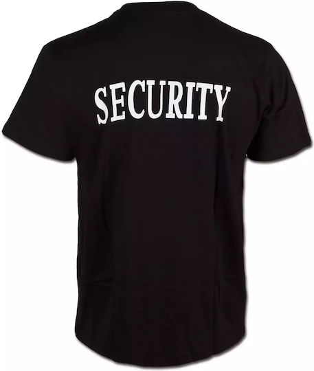 Mil-tec T-shirt Double Print 'Security' Short Sleeve Blouse T-shirt Security 01 Black