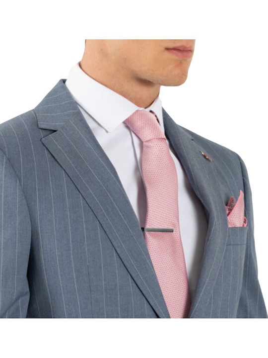Men's Suit Striped light blue