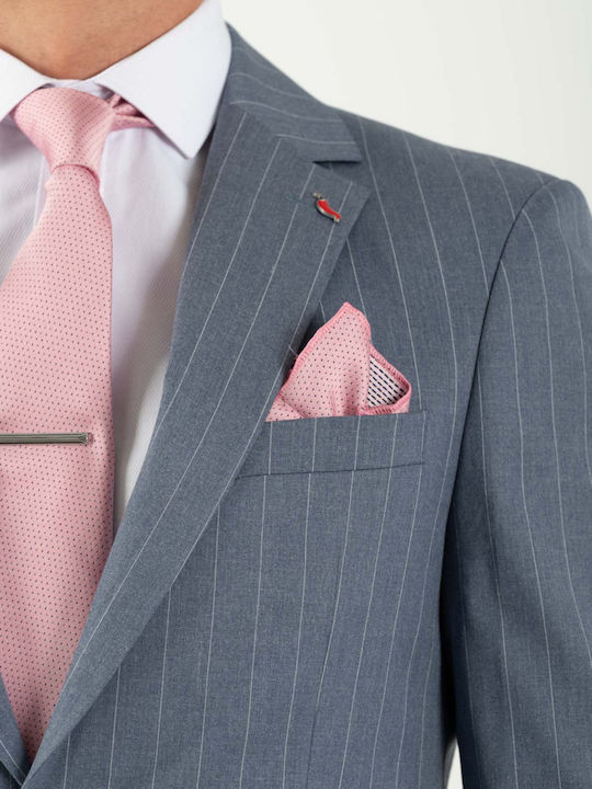Men's Suit Striped light blue