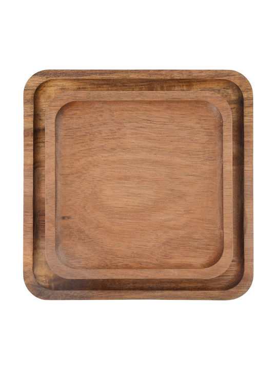 Estia Ξύλινος Δίσκος Σερβιρίσματος 15x15x2.5cm 2τμχ