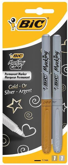 BIC Μαρκαδόροι Gold Silver 1mm Σετ 2τμχ
