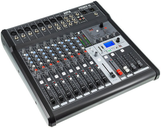 HPA Mixer Digital 10 Canale Cu Putere Fantomă Și 20 Intrări XLR Și Bluetooth