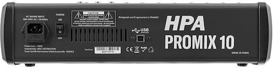 HPA Mixer Digital 10 Canale Cu Putere Fantomă Și 20 Intrări XLR Și Bluetooth