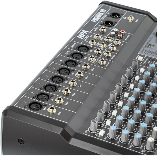 HPA Mixer Digital 10 Canale Cu Putere Fantomă Și 20 Intrări XLR Și Bluetooth