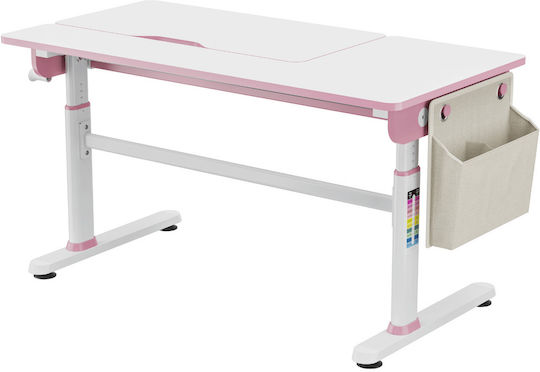 Genius Kids Desk Made of Melamine Pink 120x60x54-76cm