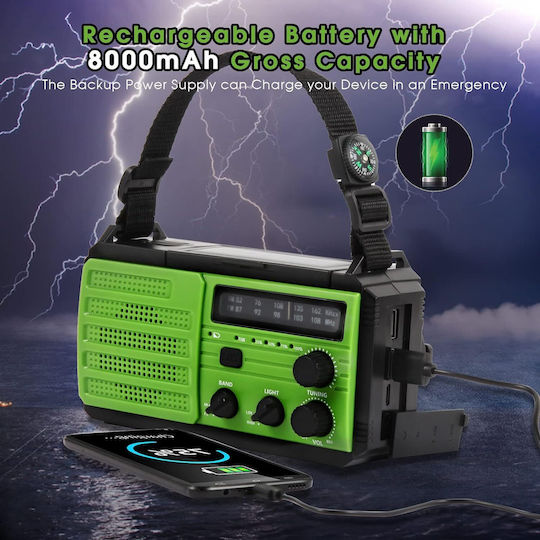 X001OLF9UN Tabletop Radio Solar with USB Green
