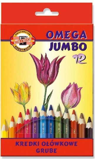 Jumbo Thick Crayons 12 Colors Koh-i-noor