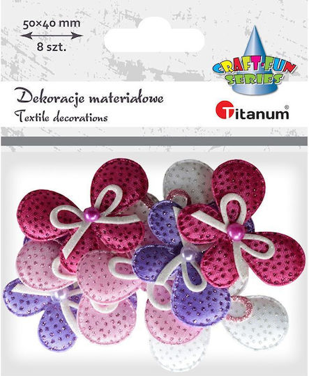 Titanum Decorative Bow for DIY Crafts White 8pcs 5x4cm