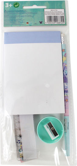 Gim Kinder Schreibwarenset mit Bleistift, Spitzer, Radiergummi, Notizbuch und Lineal 5Stück
