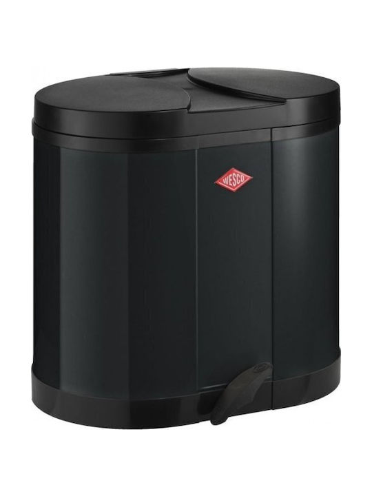 Wesco Plastic Office Waste Bin 30lt Black 36x36x45cm