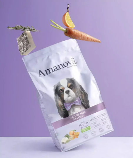 Amanova 2kg Trockenfutter mit wenig Getreide für ältere Hunde kleiner Rassen mit Fisch, Reis, Kartoffeln, Apfel, Huhn und Orange