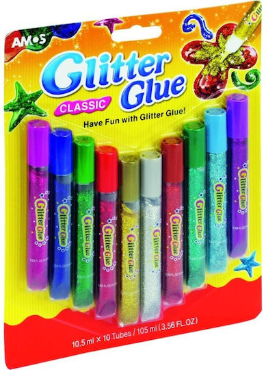 Amos Κόλλα Glitter Πολύχρωμη 10.5ml