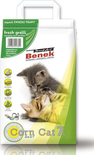Certech Certech Super Benek Corn Cat Fresh Grass Φυτική Άμμος Γάτας με Άρωμα Φρεσκάδας 7lt