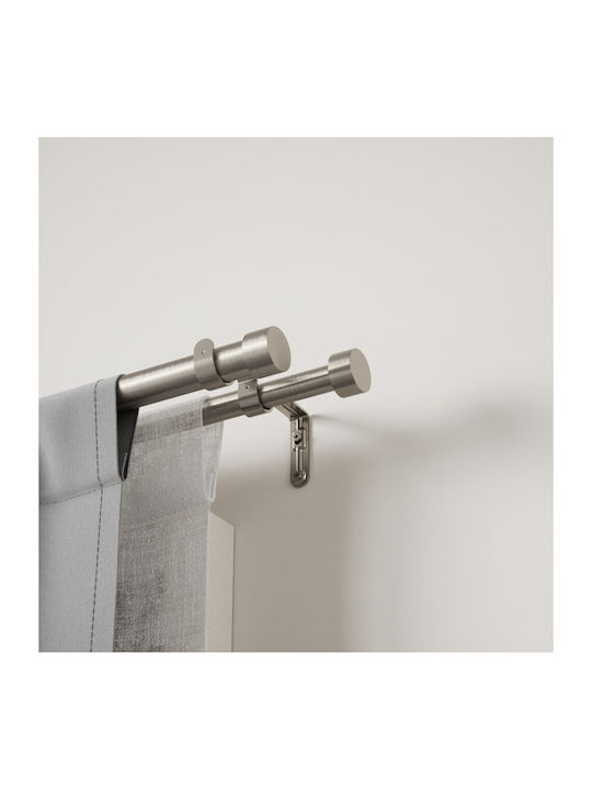 Umbra Metallic Curtain Pole Cappa Double with Rod Diameter 25mm Length 168cm Nickel