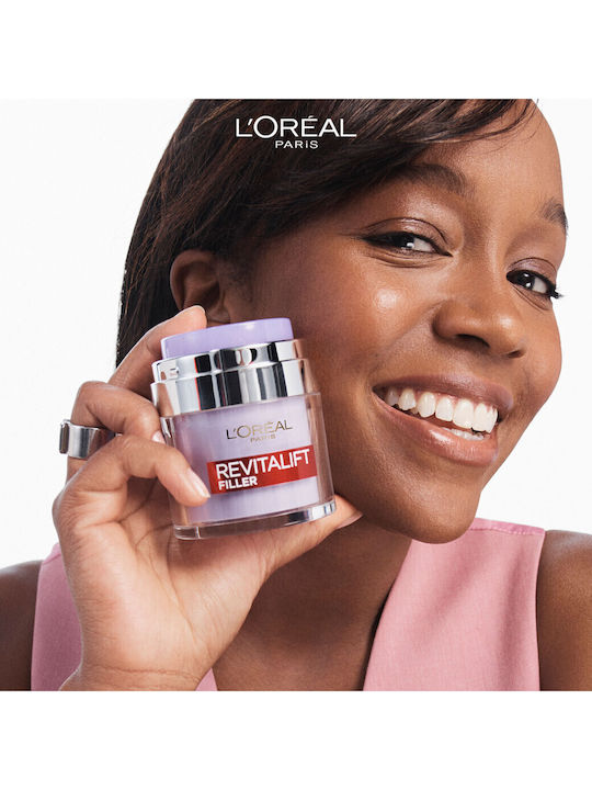 L'oreal Paris Promo Revitalift Filler Cremă Hidratantă de Zi Acid Hialuronic Reparare Volum 50ml & Bright Reveal Spf50+ Nuanță Medie Bronze Împotriva Petelor 50ml