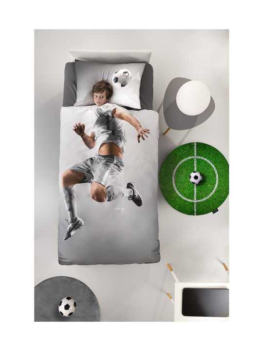 Saint Clair Kids Duvet Set Single with Pillowcase Striker Gray 160x220cm