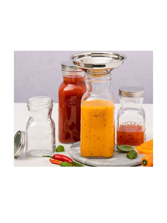 KIlner Bottle Water Glass with Screw Cap Transparent 1000ml