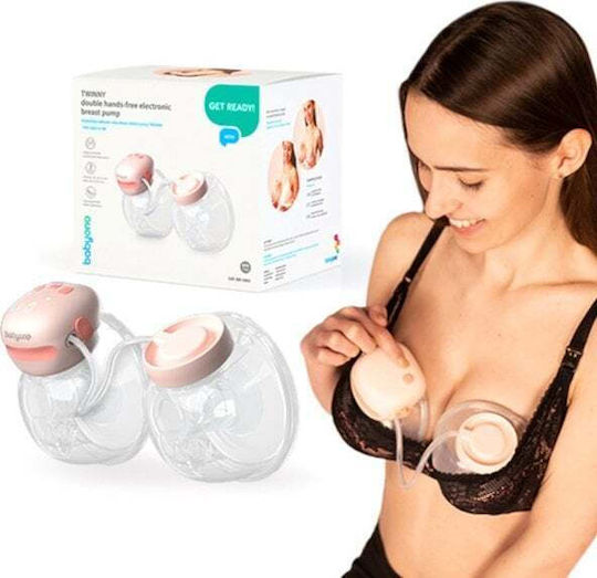 Babyono Twinny Seashell Tragbares Doppel Milchpumpe Batteriebetrieb Rosa 150ml