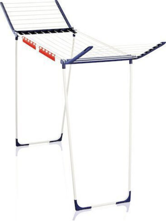 Leifheit Plus Metallic Folding Floor Clothes Drying Rack with Hanging Length 18m