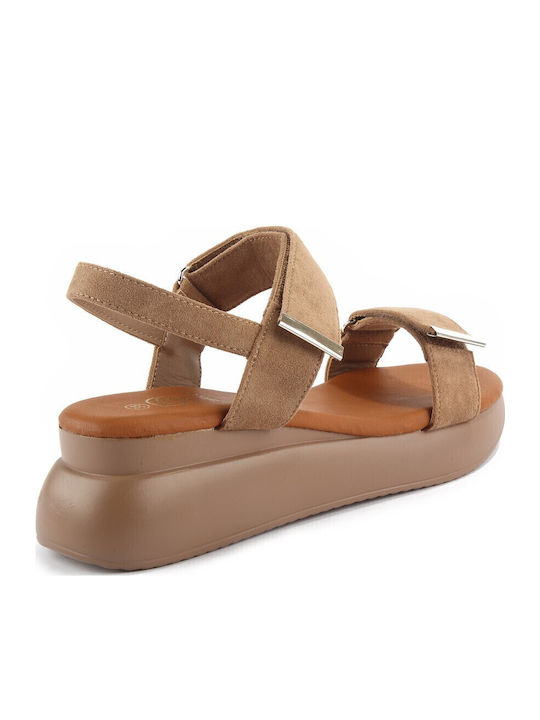 Damenplattformen Beige
