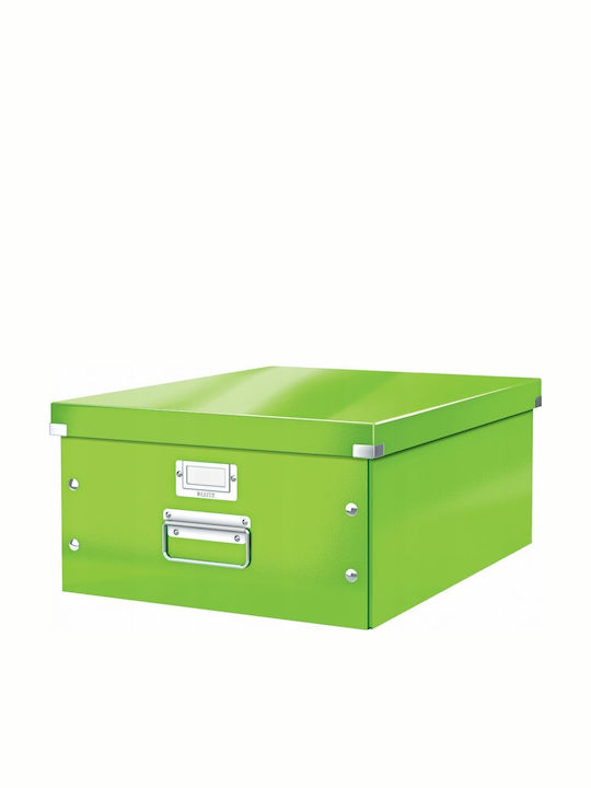 Leitz Plastic Storage Box with Lid Green 37x48x20cm 1pcs