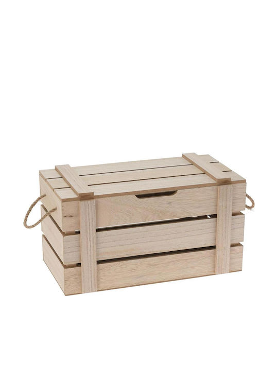 Koopman Wooden Storage Box with Lid Beige 18x18x34cm 1pcs