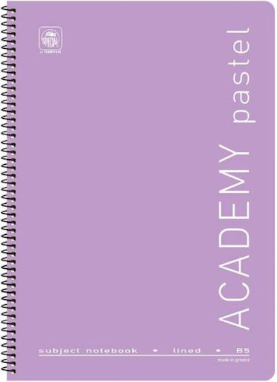 Typotrust Spiral Notebook Ruled B5 120 Sheets 4 Subjects Academy Pastel 1pcs