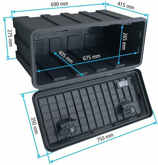 Daken Tool Case Plastic Dimensions: W75xD45xH35cm