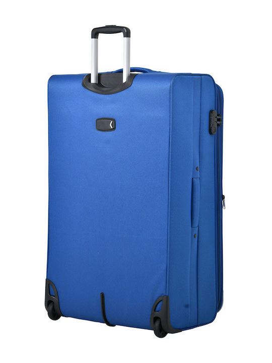Diplomat Großer The Londoner Kollektion Stoffkoffer Blau mit 2 Rädern Höhe 77cm