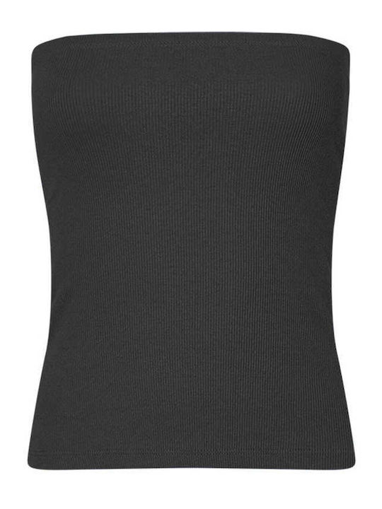 Women's Blouse Cotton Strapless Black