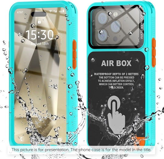 Shellbox Задна Корица Закалено Стъкло Водоустойчив Син iPhone 12 / 12 Pro Xiaomi 15 Pro