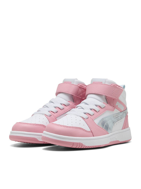 PUMA Rebound V6 Παιδικά Sneakers High με Σκρατς Ροζ 402770-01