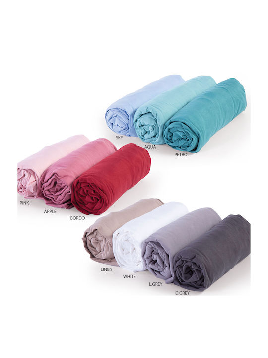 Nef-Nef Homeware Cearșaf Super dublu cu Elastic 160x200+30cm. Jersey Green 109