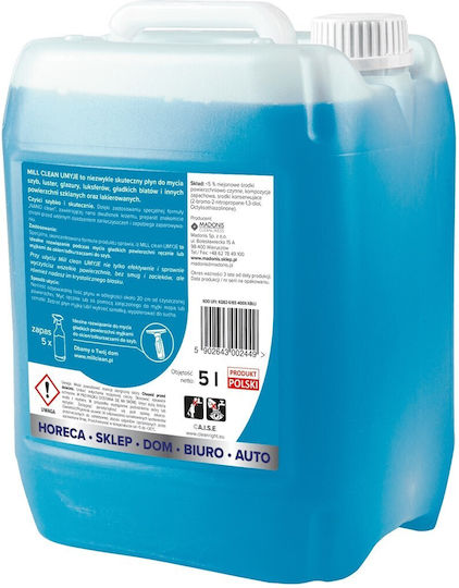 Mill Clean Wash Течност за Почистване на Прозорци Стъкла Огледала Плочки 5 л