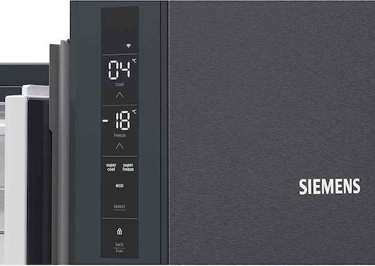 Siemens Ψυγείο Ντουλάπα 605lt NoFrost Υ183xΠ91xΒ73.1εκ. Γκρι Iq500