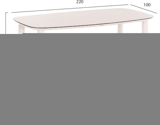 Dosun Table Dining Room with Ceramic Surface Cream 220x100x75cm