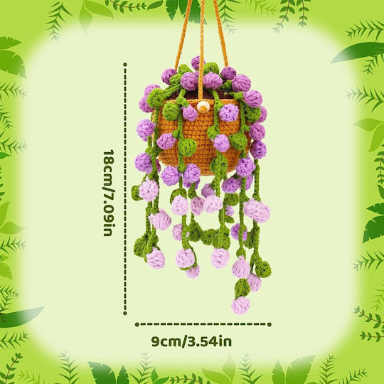 Diy Häkelhängender Blumenampel Set – Komplettes Bastelset Zubehör Videoanleitung Grüne Lila