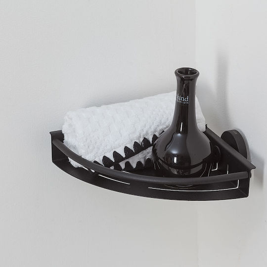 TIGER Corner Wall Mounted Bathroom Shelf Metallic 19.5x19.5x5cm Black