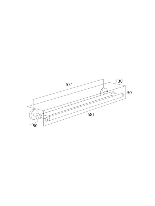 TIGER Double Wall-Mounted Bathroom Rail ​13x58.1cm Black
