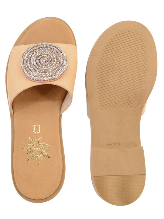 Sandale Casual Damă Din Piele Natural/Bej Peach