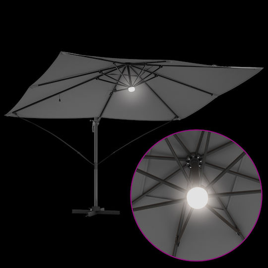 Hanging Aluminum Garden Parasol Grey 2.2x2.2xHeight 2.65m