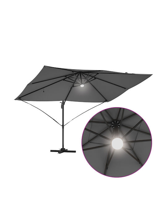 Umbrelă Suspendată Din Aluminiu Gri 2.2x2.2m