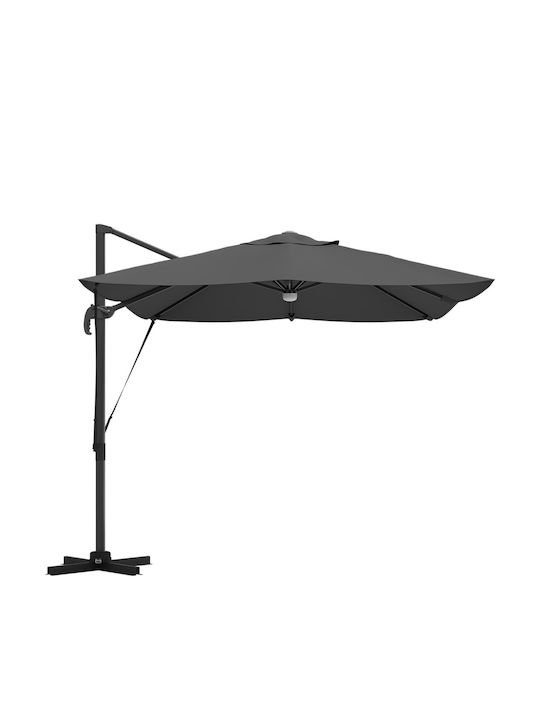 Umbrelă Suspendată Din Aluminiu Gri 2.2x2.2m