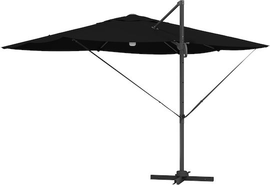 Hängender Aluminium-Garten- und Terrassen-Sonnenschirm Schwarz 2,2x2,2xHöhe 2,65m