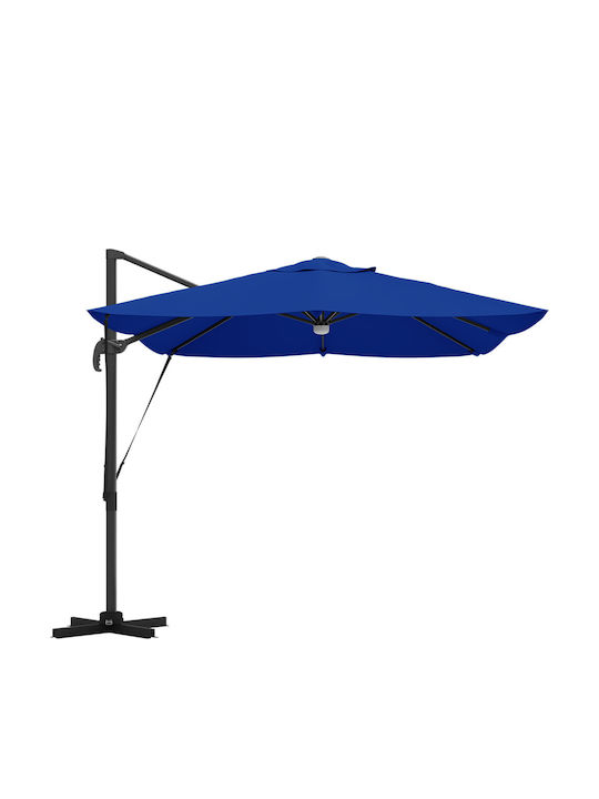 Hängender Rundschreiben Aluminium Gartenschirm Blau F2.5xH2.65m
